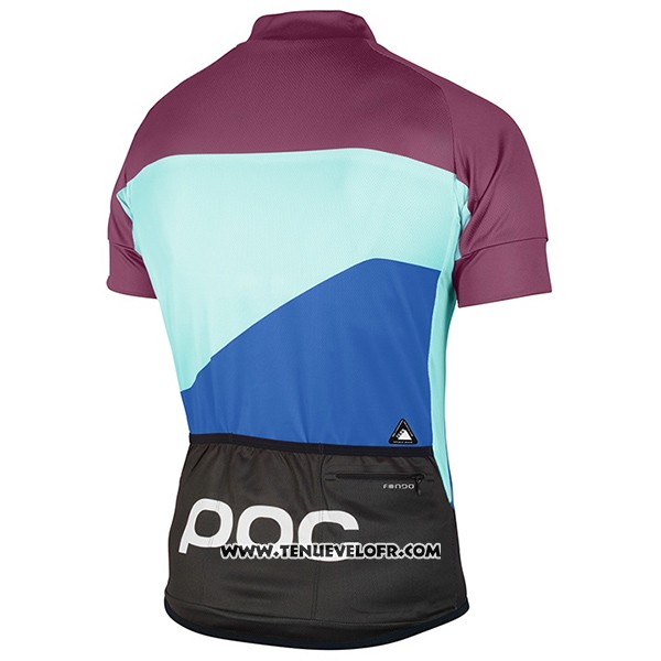 2017 Maillot Ciclismo POC Fondo Elements Bleu et Fuchsia Manches Courtes et Cuissard